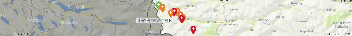 Map view for Pharmacies emergency services nearby Bürs (Bludenz, Vorarlberg)
